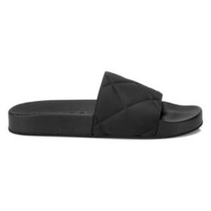 Bottega Veneta Slider Quilted Rubber Pool Slides black